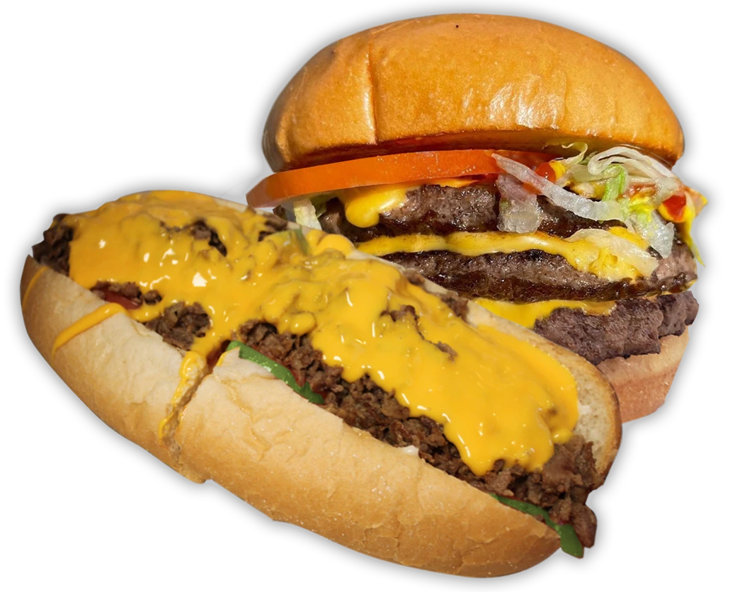 A Chubby’s cheesesteak and double cheeseburger