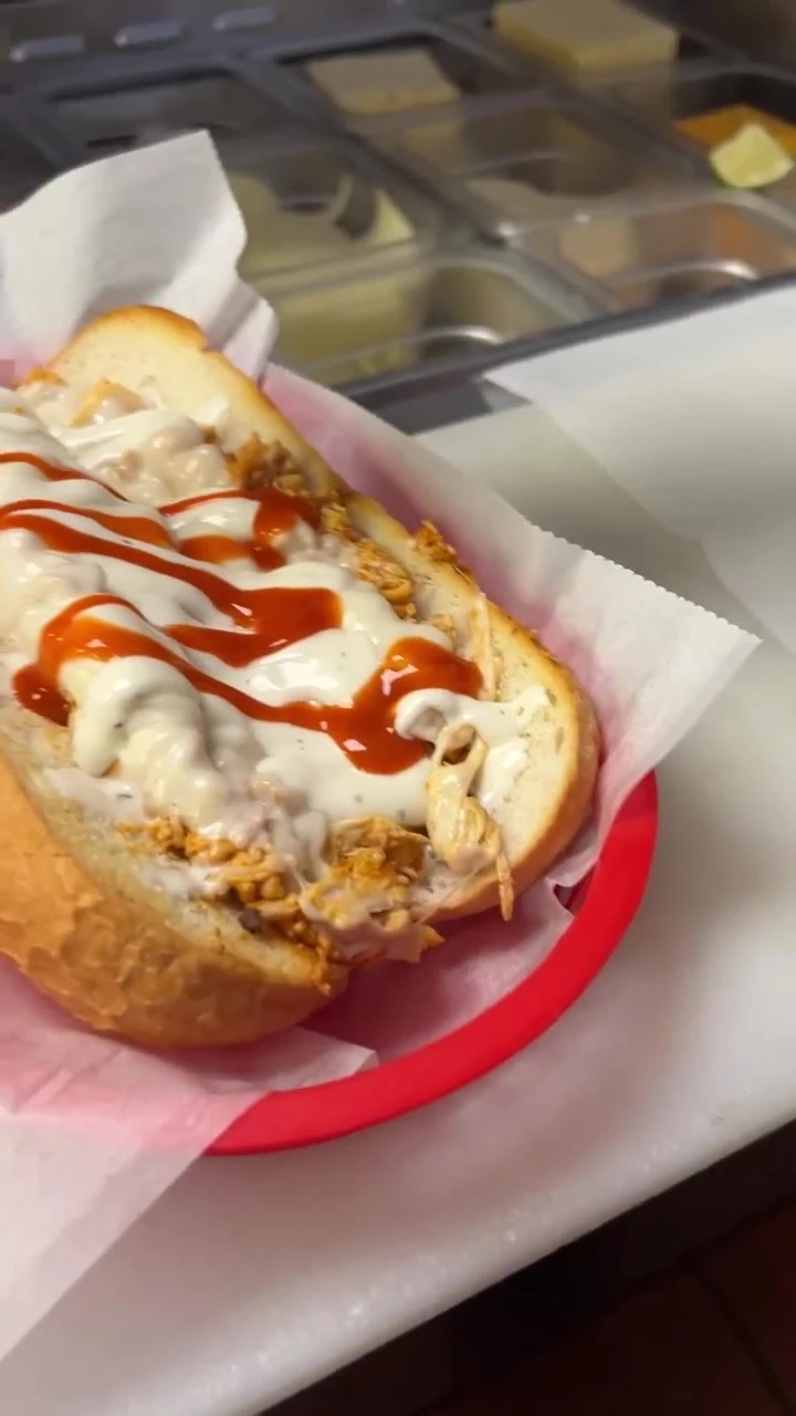 Close-up of a Chubby’s cheesesteak